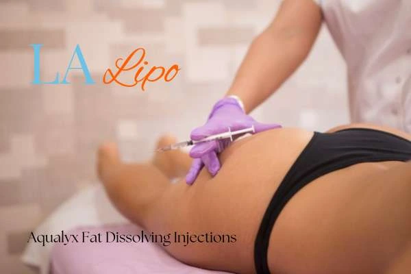 Woman having fat dissolving injections Crewe on thighs