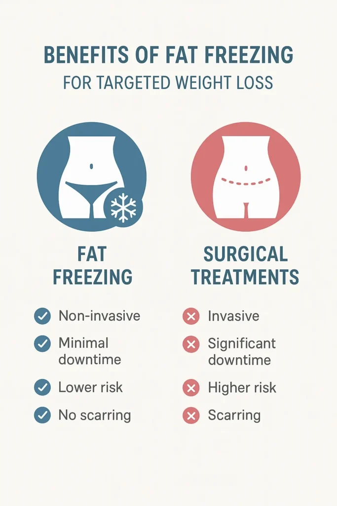 graphic showing the benefits of fat freezing Crewe