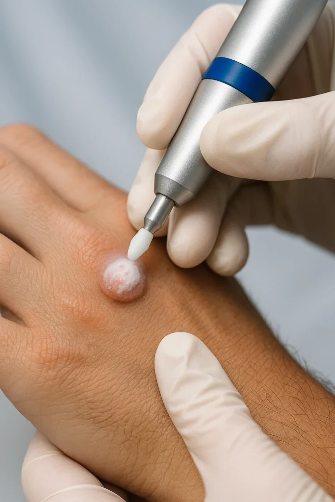 example of wart removal Crewe using cryopen